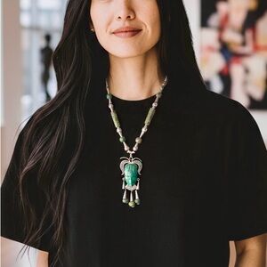 Vintage Jade & Silver Egyptian Necklace